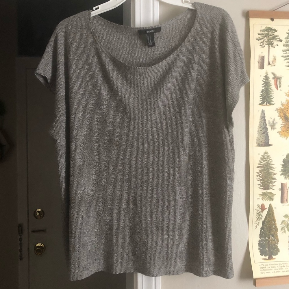 Boxy grey Forever21 ribbed tee